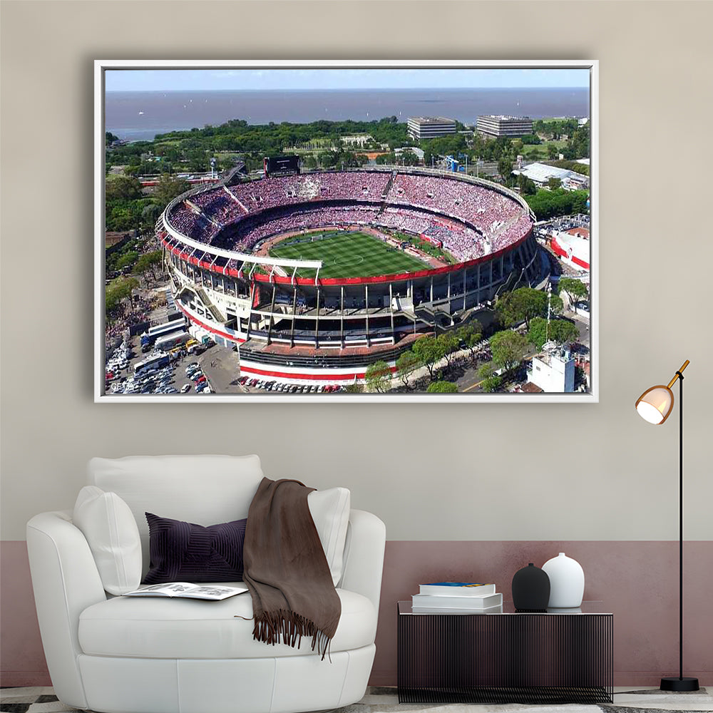 Estadio Antonio Vespucio Liberti, Stadium Canvas, Sport Art, Framed Canvas Print Wall Art, Floating Frame