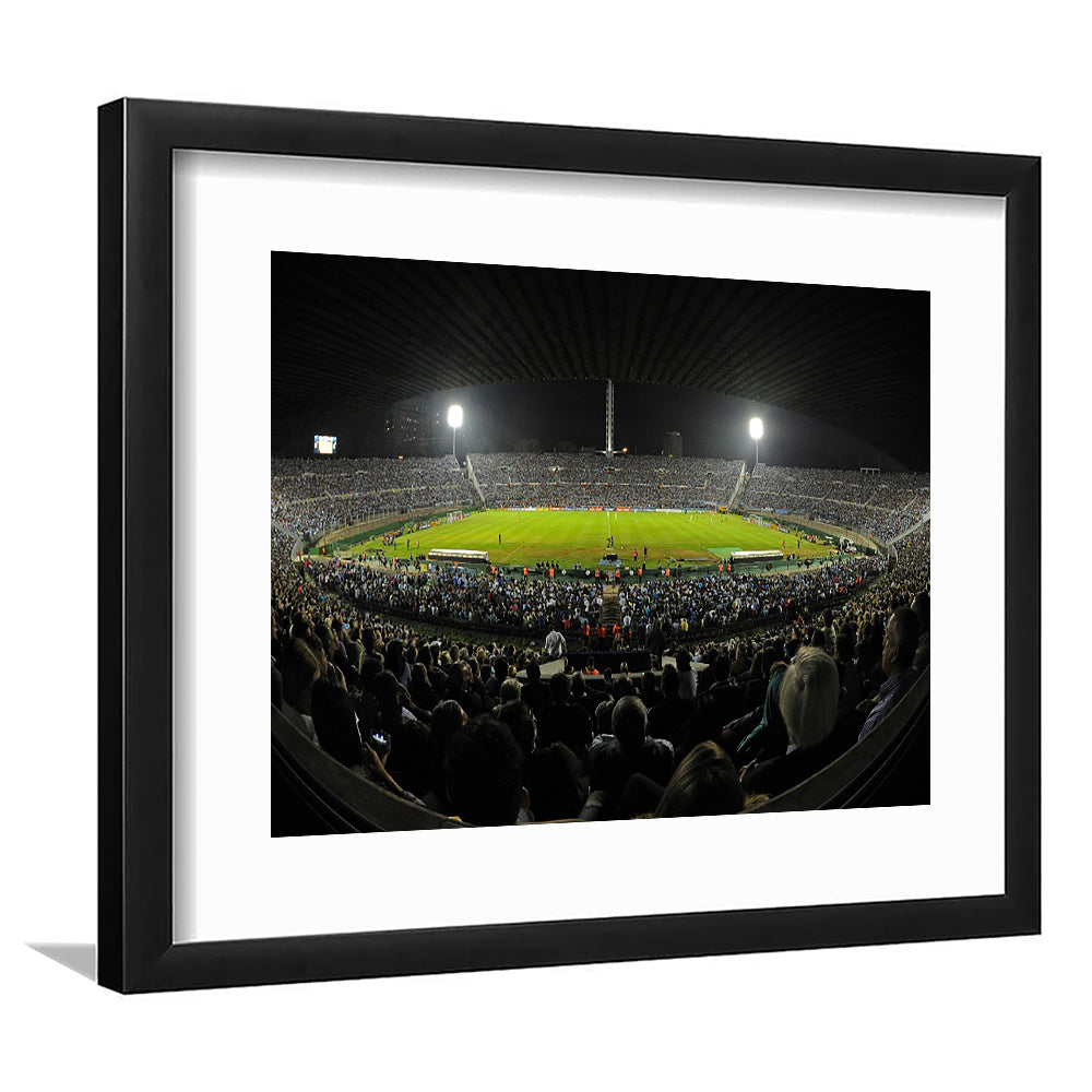 Estadio Centenario, Stadium Canvas, Sport Art, Gift for him, White Border Framed Art Print Wall Decor