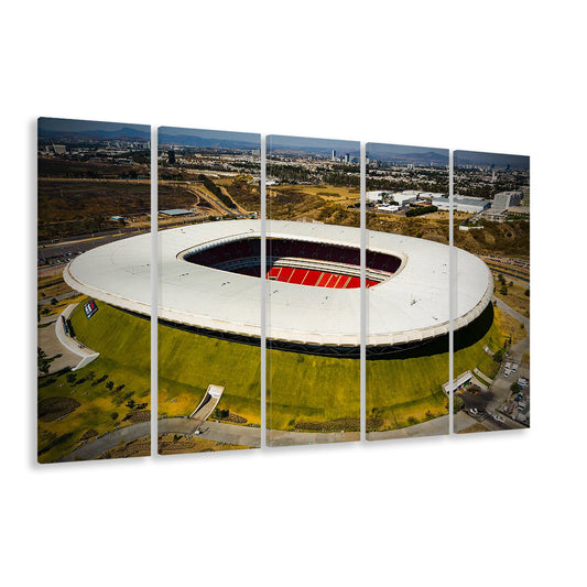 Estadio Chivas, Stadium Canvas, Sport Art, 5 Panel B, Extra Large Canvas, Canvas Print Wall Art