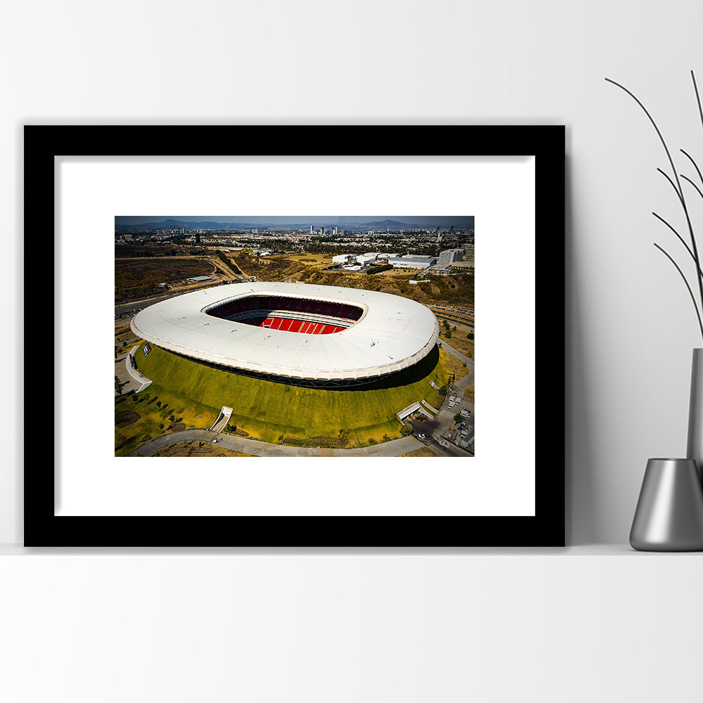 Estadio Chivas, Stadium Canvas, Sport Art, Gift for him, White Border Framed Art Print Wall Decor