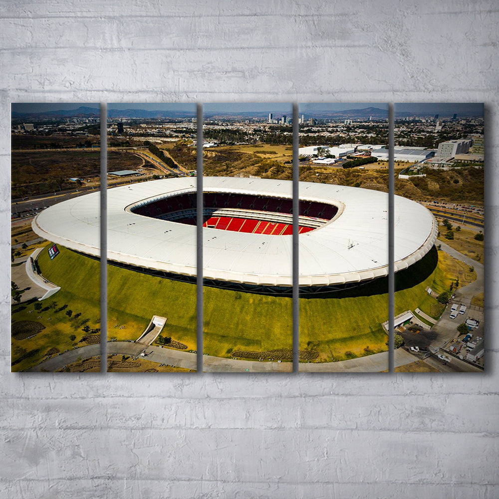 Estadio Chivas, Stadium Canvas, Sport Art, 5 Panel B, Extra Large Canvas, Canvas Print Wall Art