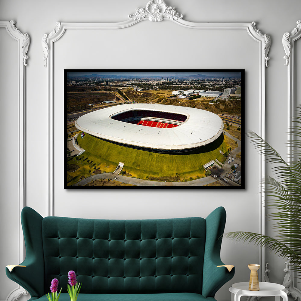 Estadio Chivas, Stadium Canvas, Sport Art, Gift for him, Framed Art Print Wall Decor, Picture Framed