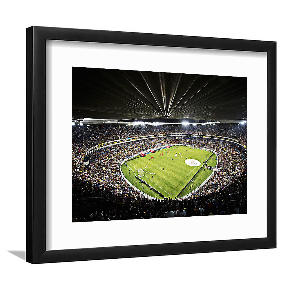 Estadio Jalisco Football Stadium, Stadium Canvas, Sport Art, Gift for him, White Border Framed Art Print Wall Decor