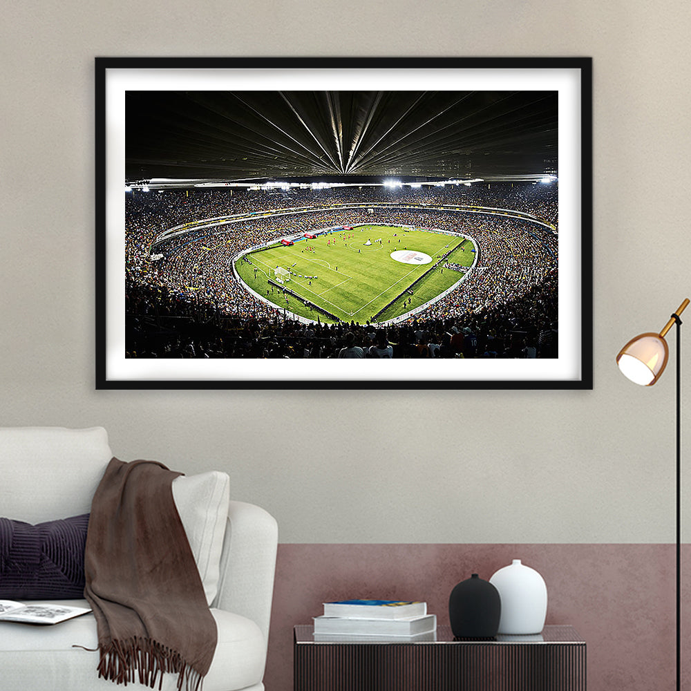 Estadio Jalisco Football Stadium, Stadium Canvas, Sport Art, Gift for him, White Border Framed Art Print Wall Decor