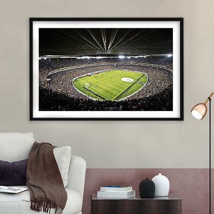 Estadio Jalisco Football Stadium, Stadium Canvas, Sport Art, Gift for him, White Border Framed Art Print Wall Decor
