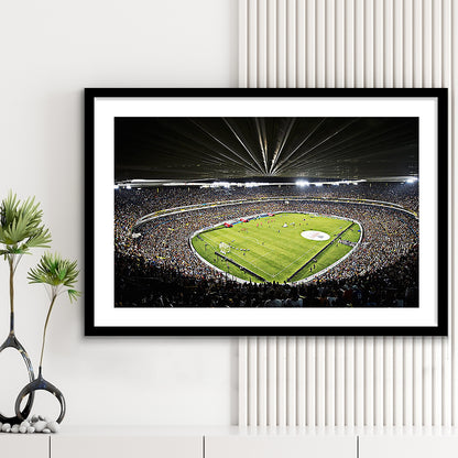 Estadio Jalisco Football Stadium, Stadium Canvas, Sport Art, Gift for him, White Border Framed Art Print Wall Decor