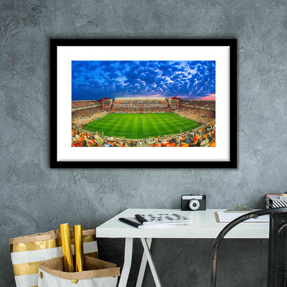 Estadio Libertadores de America, Stadium Canvas, Sport Art, Gift for him, White Border Framed Art Print Wall Decor