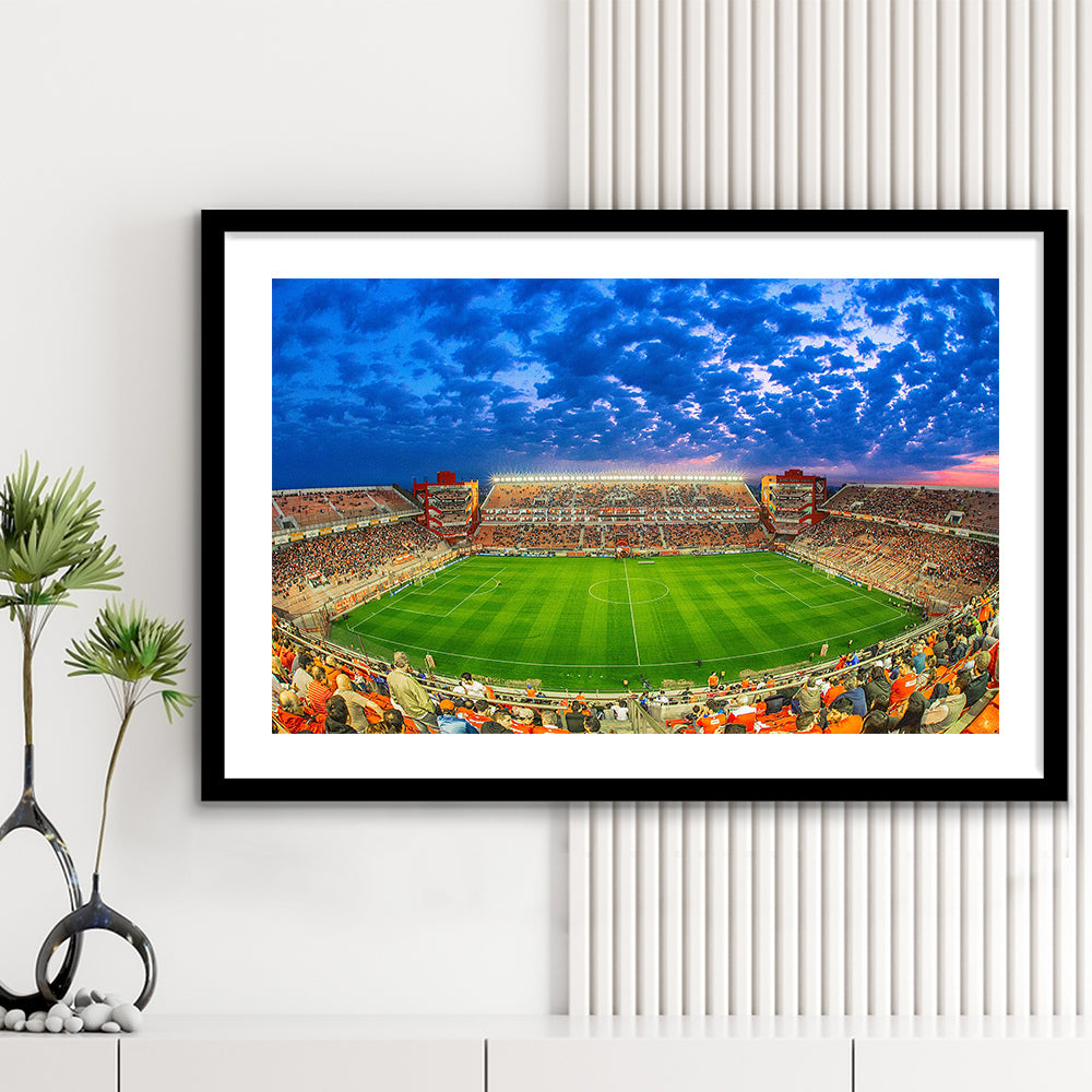 Estadio Libertadores de America, Stadium Canvas, Sport Art, Gift for him, White Border Framed Art Print Wall Decor