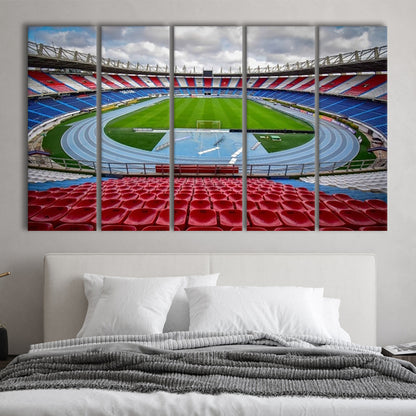 Estadio Metropolitano Stadium, Stadium Canvas, Sport Art, 5 Panel B, Extra Large Canvas, Canvas Print Wall Art