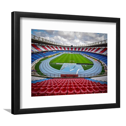 Estadio Metropolitano Stadium, Stadium Canvas, Sport Art, Gift for him, White Border Framed Art Print Wall Decor