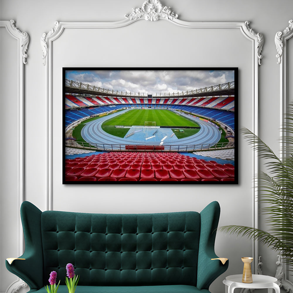 Estadio Metropolitano Stadium, Stadium Canvas, Sport Art, Gift for him, Framed Art Print Wall Decor, Picture Framed
