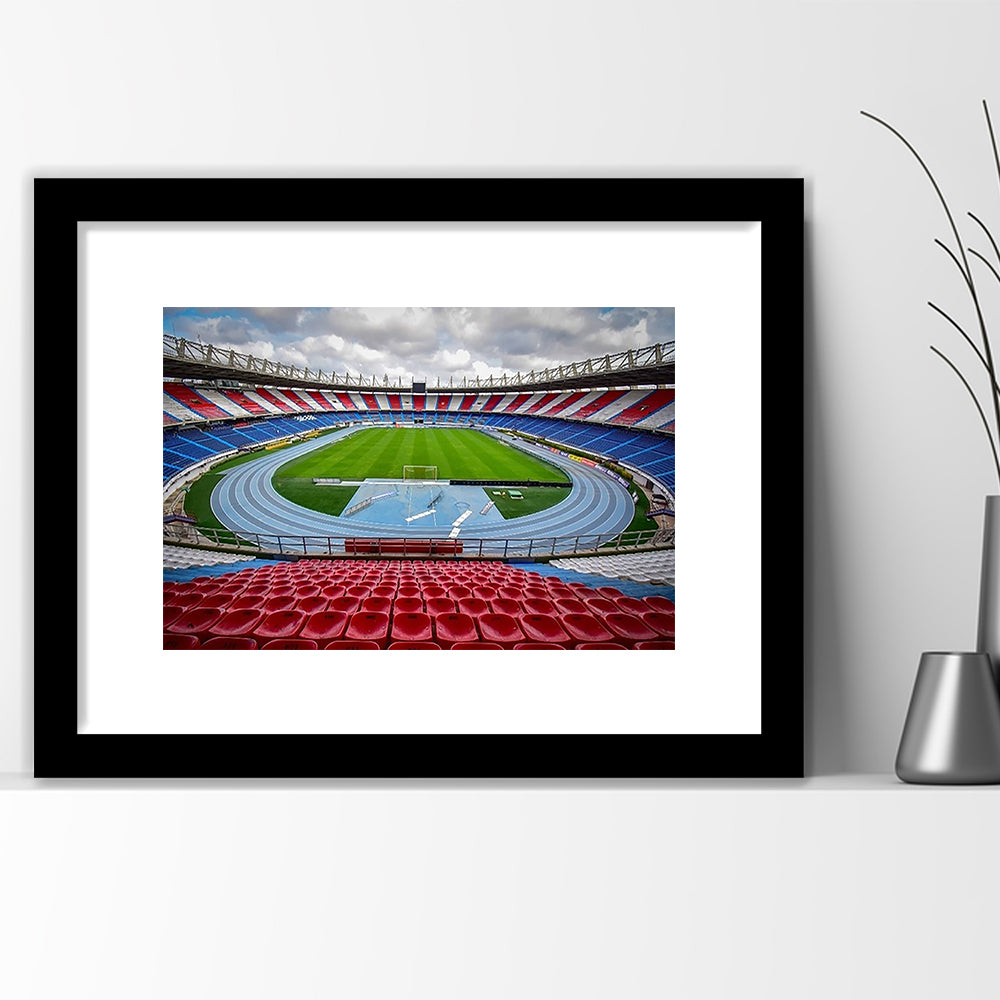 Estadio Metropolitano Stadium, Stadium Canvas, Sport Art, Gift for him, White Border Framed Art Print Wall Decor