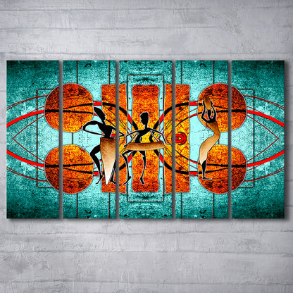 Ethnic canvas print African African Ethnic wall decor African, 5 Panel B Canvas Print Wall Art, Extra Large Canvas