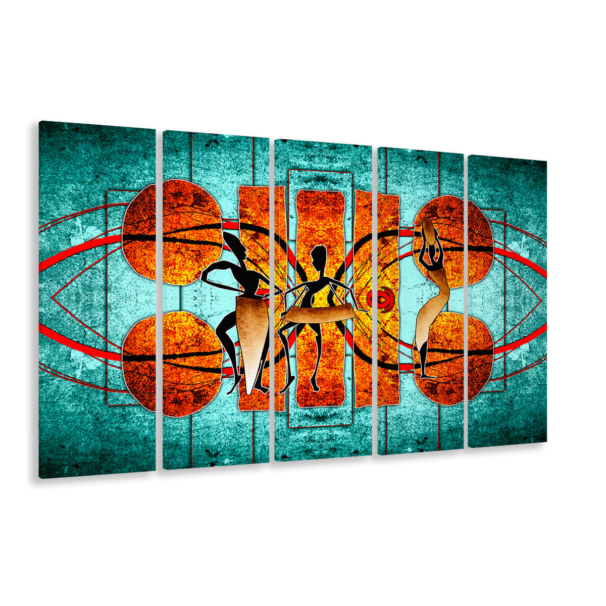 Ethnic canvas print African African Ethnic wall decor African, 5 Panel B Canvas Print Wall Art, Extra Large Canvas