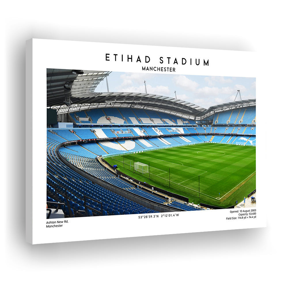 Etihad Stadium Football Print, Soccer Wall Art, Premier League Stadium Decor, Canvas Print Wall Art, Man Cave Gift