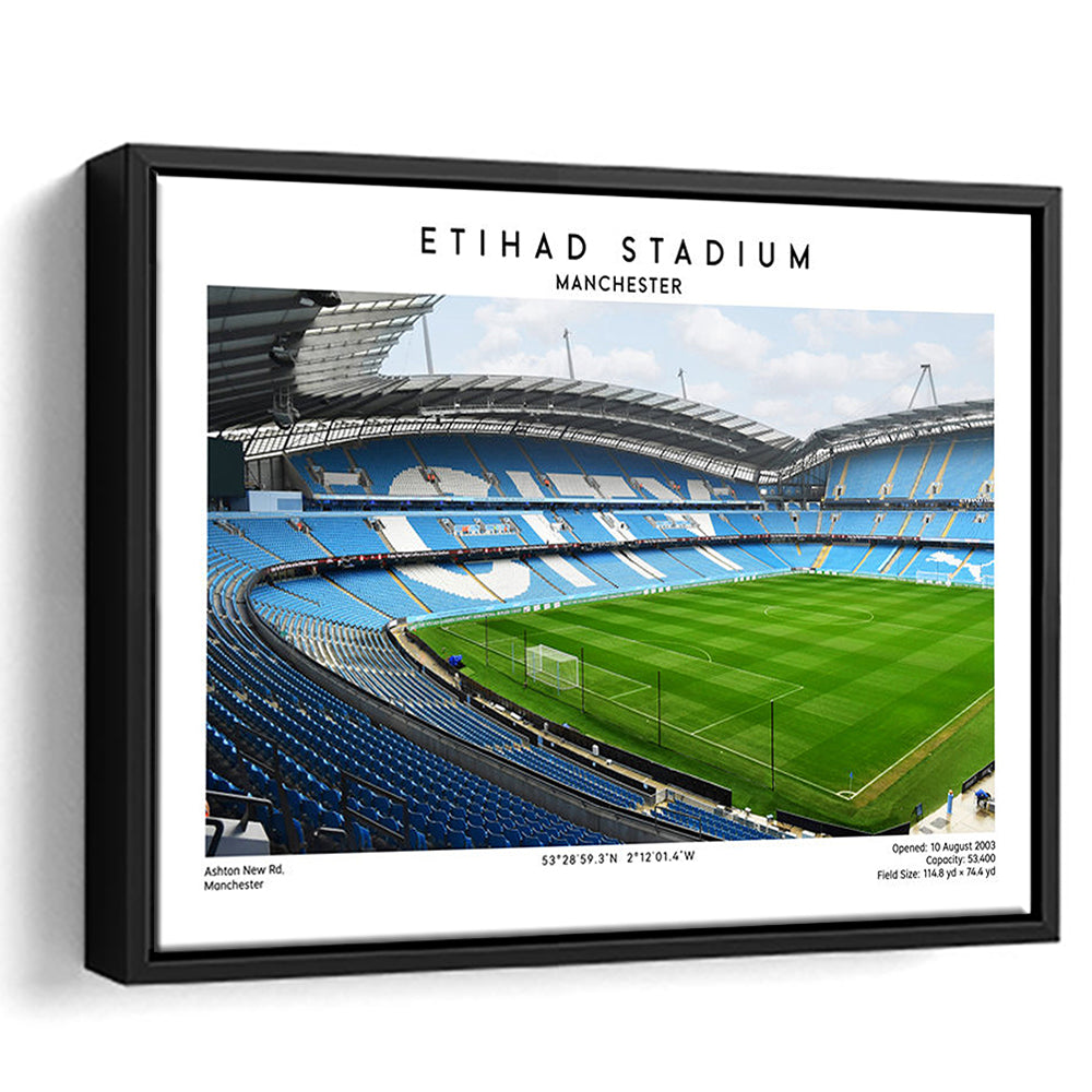 Etihad Stadium Football Print, Soccer Wall Art, Premier League Stadium Decor, Framed Canvas Print Wall Art