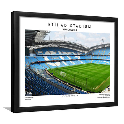 Etihad Stadium Football Print, Soccer Wall Art, Premier League Stadium Decor, Framed Art Print Wall Decor