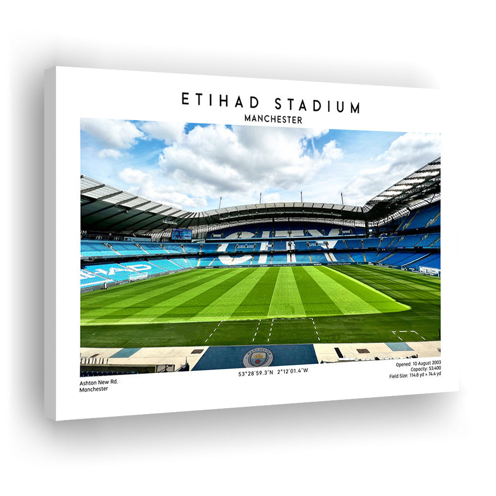 Etihad Stadium Football, Soccer Wall Art Print, Premier League Stadium Decor, Canvas Print Wall Art, Man Cave Gift