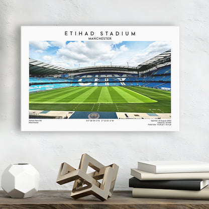 Etihad Stadium Football, Soccer Wall Art Print, Premier League Stadium Decor, Canvas Print Wall Art, Man Cave Gift