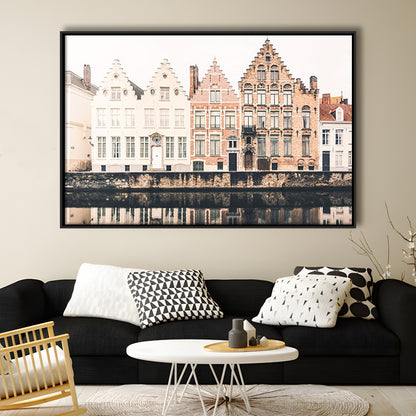 European City Photography Print Canal Print Travel Print Travel, Floating Framed Canvas Print Wall Art
