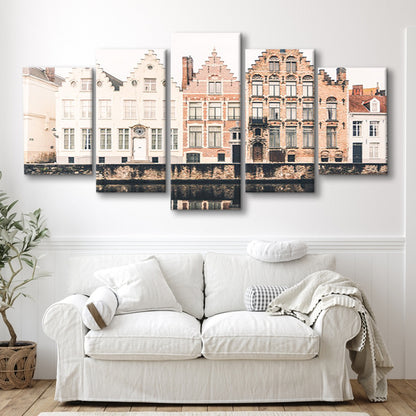 European City Photography Print Canal Print Travel Print Travel, Mixed Panels Canvas Print Wall Art