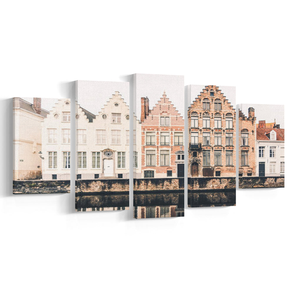 European City Photography Print Canal Print Travel Print Travel, Mixed Panels Canvas Print Wall Art