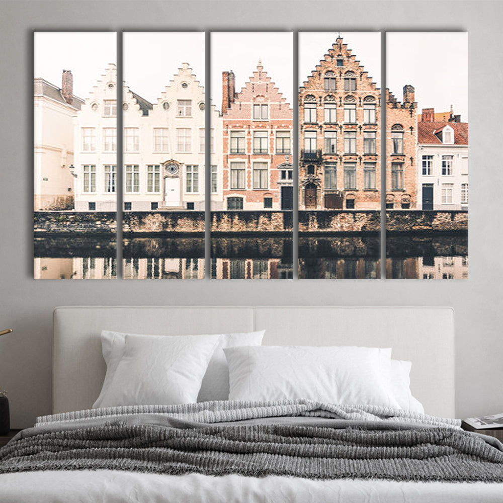 European City Photography Print Canal Print Travel Print Travel, Multi Panels Canvas Print Wall Art