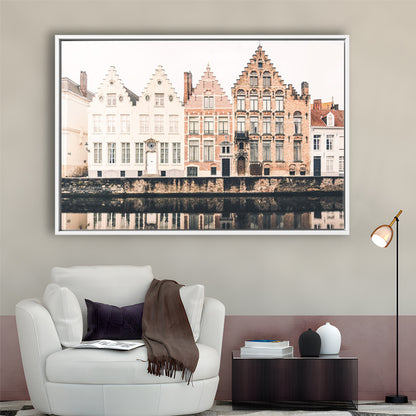 European City Photography Print Canal Print Travel Print Travel, Floating Framed Canvas Print Wall Art