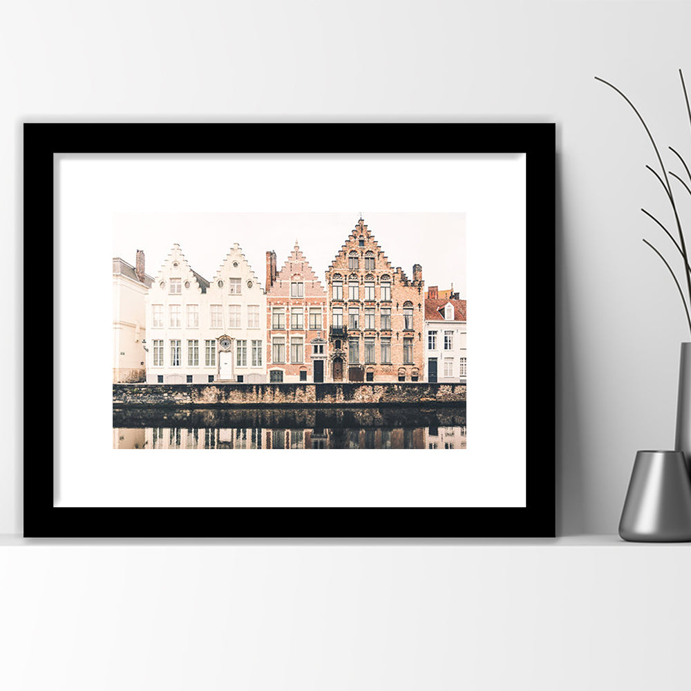 European City Photography Print Canal Print Travel Print Travel, Framed Art Print White Border Wall Decor