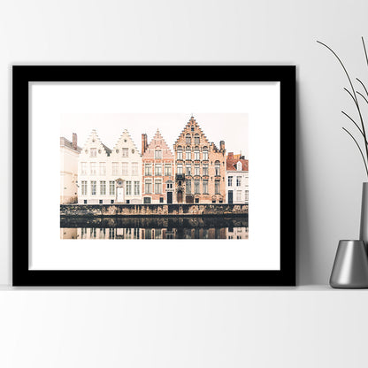 European City Photography Print Canal Print Travel Print Travel, Framed Art Print White Border Wall Decor
