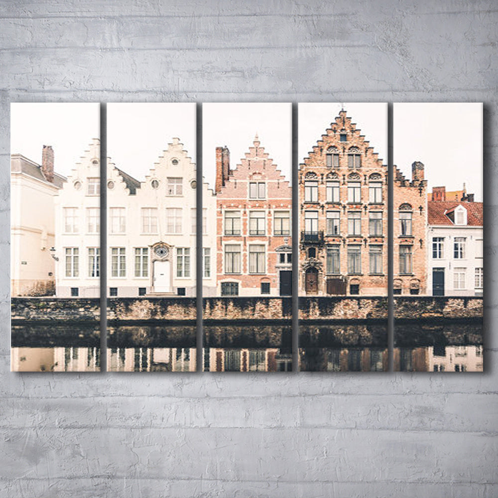 European City Photography Print Canal Print Travel Print Travel, Multi Panels Canvas Print Wall Art