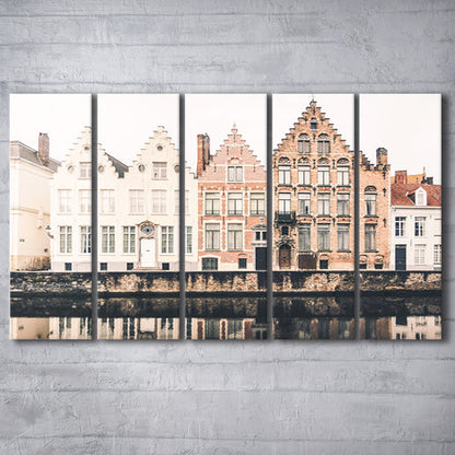 European City Photography Print Canal Print Travel Print Travel, Multi Panels Canvas Print Wall Art