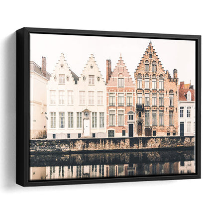 European City Photography Print Canal Print Travel Print Travel, Floating Framed Canvas Print Wall Art