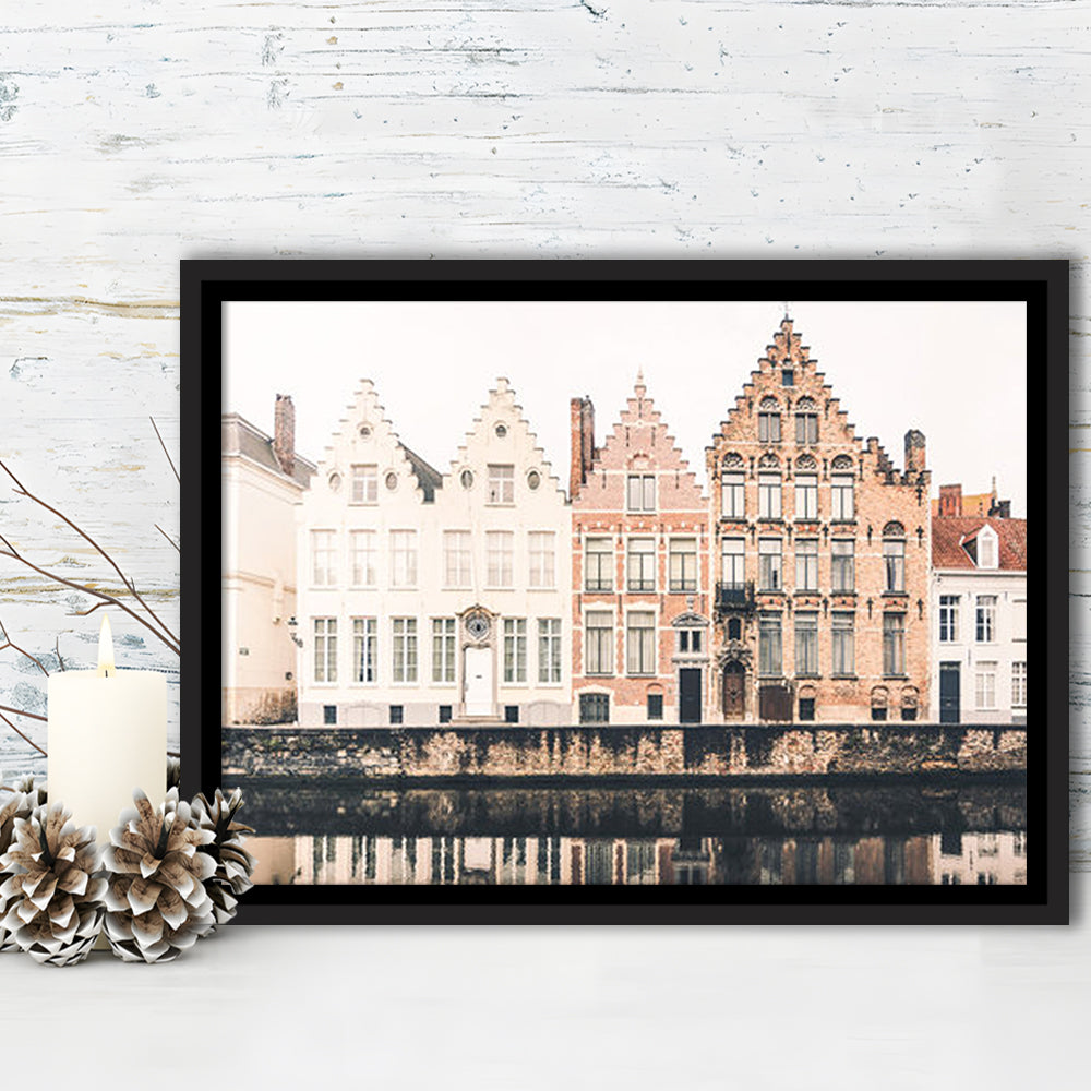 European City Photography Print Canal Print Travel Print Travel, Floating Framed Canvas Print Wall Art