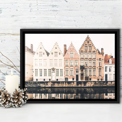 European City Photography Print Canal Print Travel Print Travel, Floating Framed Canvas Print Wall Art