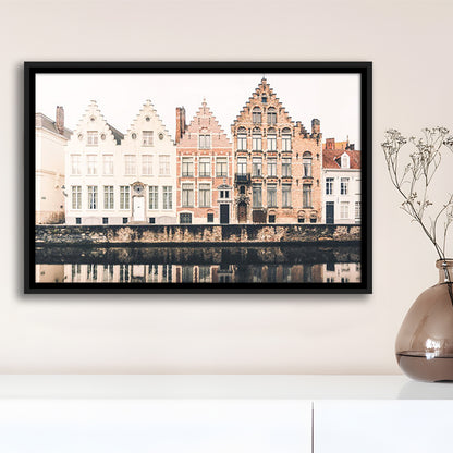 European City Photography Print Canal Print Travel Print Travel, Floating Framed Canvas Print Wall Art