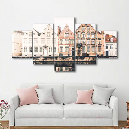 European City Photography Print Canal Print Travel Print Travel, Mixed Panels Canvas Print Wall Art
