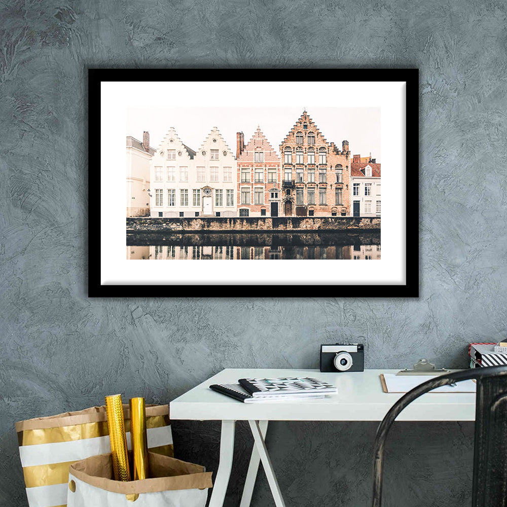 European City Photography Print Canal Print Travel Print Travel, Framed Art Print White Border Wall Decor