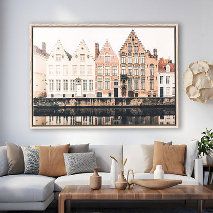 European City Photography Print Canal Print Travel Print Travel, Floating Framed Canvas Print Wall Art