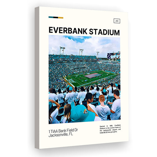 EverBank Stadium Field Print, Jacksonville Jaguars Stadium Canvas Art, Fan Gifts, Sport Art, Canvas Print Wall Art