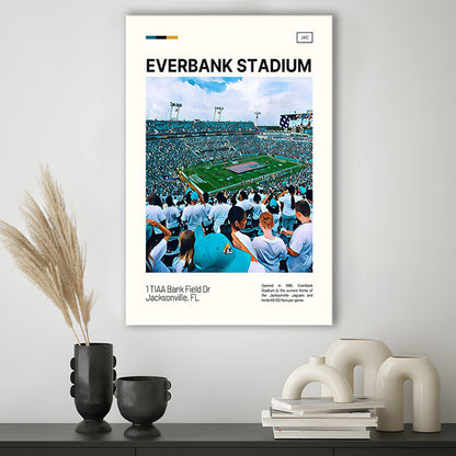 EverBank Stadium Field Print, Jacksonville Jaguars Stadium Canvas Art, Fan Gifts, Sport Art, Canvas Print Wall Art