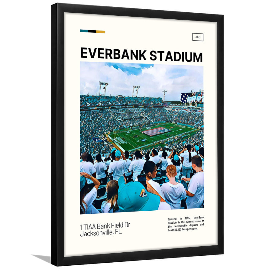 EverBank Stadium Field Print, Jacksonville Jaguars Stadium Art, Gifts for him, Sport Art, Framed Art Print Wall Decor