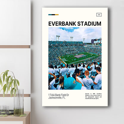 EverBank Stadium Field Print, Jacksonville Jaguars Stadium Canvas Art, Fan Gifts, Sport Art, Canvas Print Wall Art