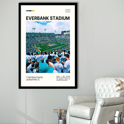 EverBank Stadium Field Print, Jacksonville Jaguars Stadium Art, Gifts for him, Sport Art, Framed Art Print Wall Decor
