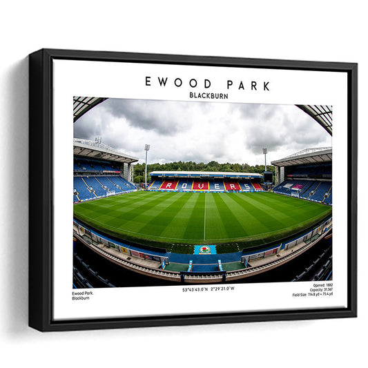 Ewood Park, Blackburn Football Stadium Wall Art Print, Championship Decor, Framed Canvas Print Wall Art