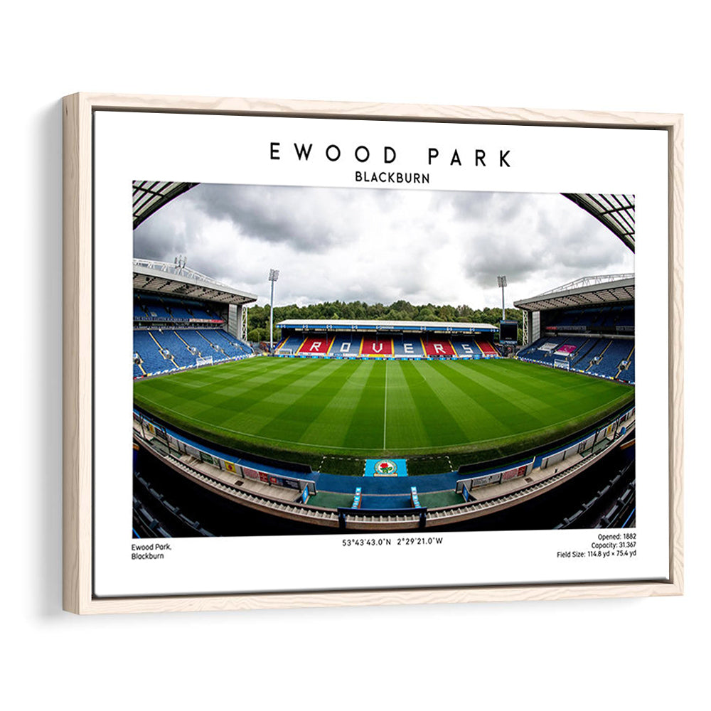 Ewood Park, Blackburn Football Stadium Wall Art Print, Championship Decor, Framed Canvas Print Wall Art
