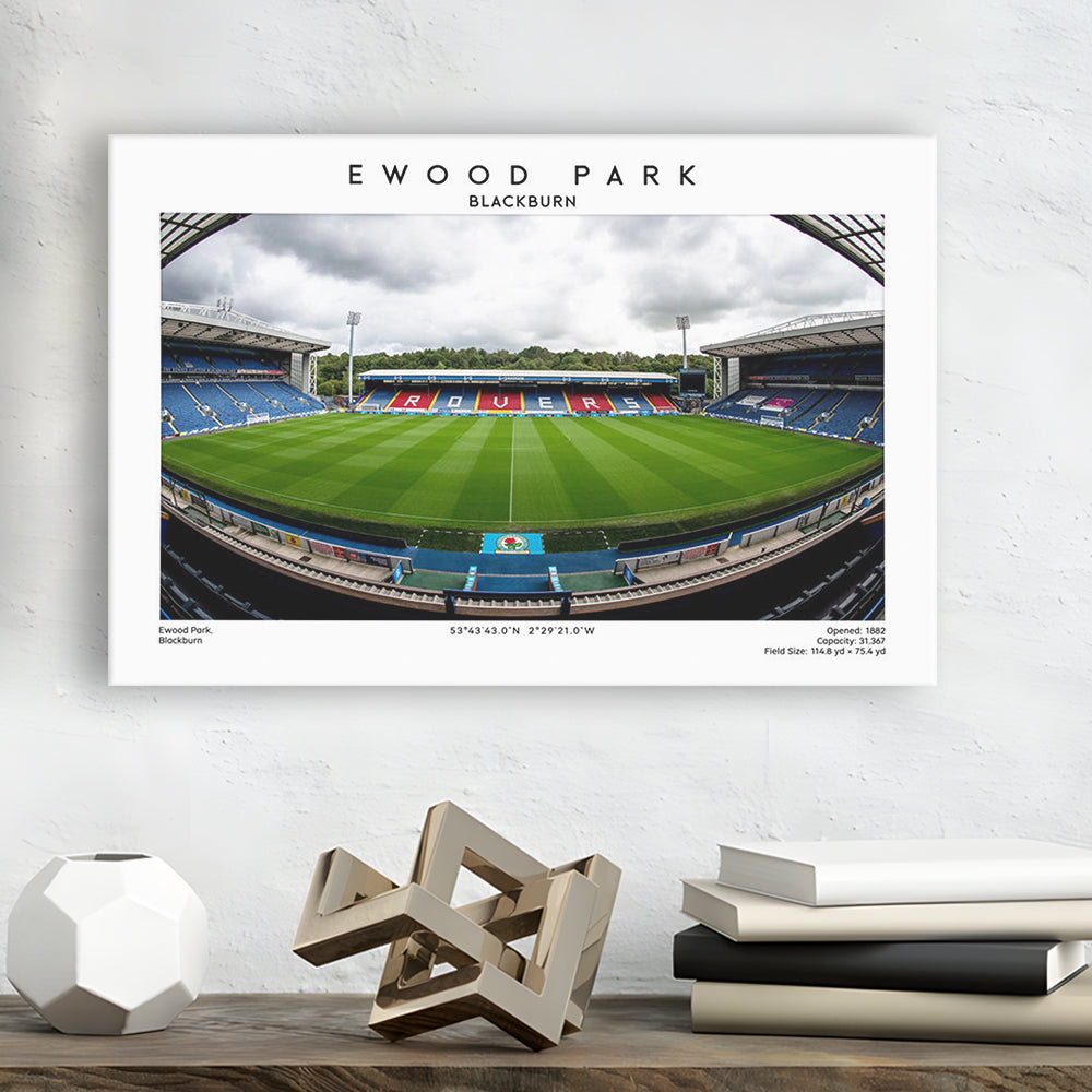 Ewood Park, Blackburn Football Stadium Wall Art Print, Championship Decor, Canvas Print Wall Art, Man Cave Gift