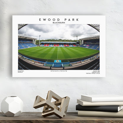 Ewood Park, Blackburn Football Stadium Wall Art Print, Championship Decor, Canvas Print Wall Art, Man Cave Gift