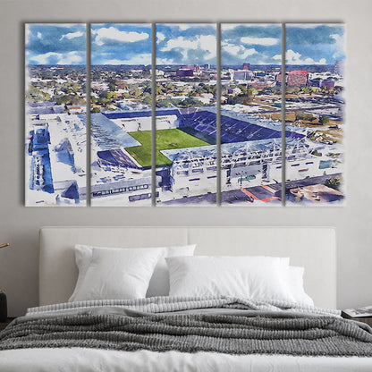 Exploria Painting Stadium Watercolor, Orlando Florida Soccer Watercolor, Sport Art, Extra Large Canvas Print Wall Art