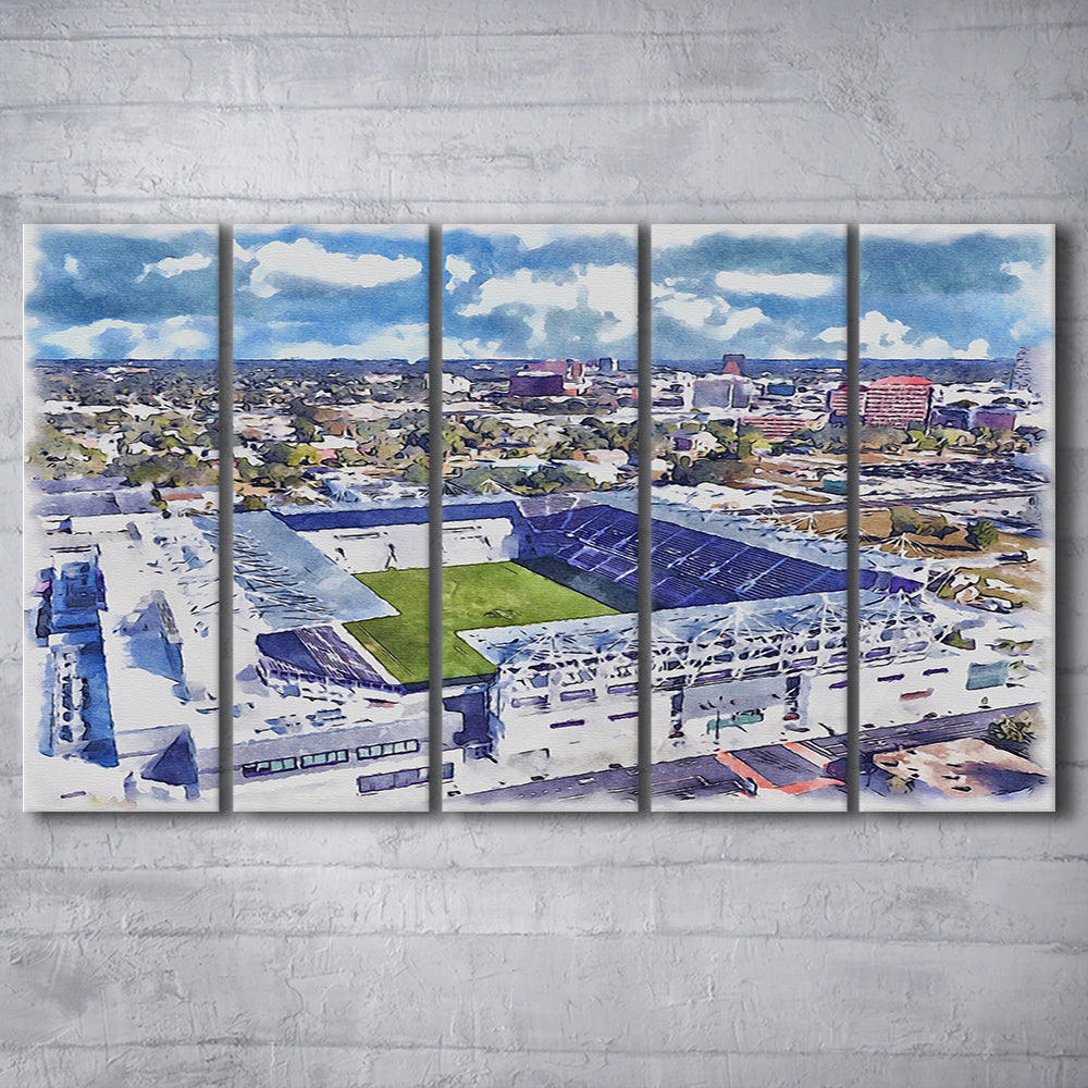 Exploria Painting Stadium Watercolor, Orlando Florida Soccer Watercolor, Sport Art, Extra Large Canvas Print Wall Art